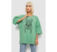 Футболка женская с принтом, цвет оливковый, 244R3008