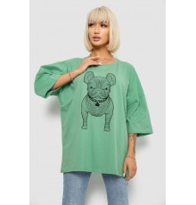 Футболка жіноча з принтом, колір оливковий, 244R3008