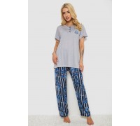 Пижама женская с принтом, цвет серый, 243R5886