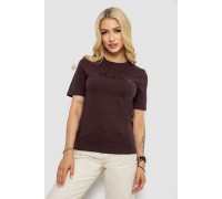 Футболка жіноча з принтом, колір шоколадний, 241R134