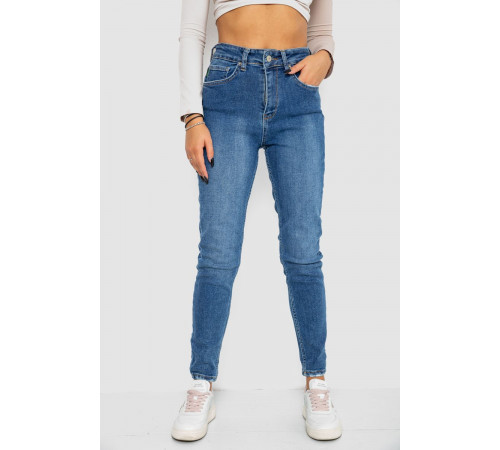 Джинсы женские стрейч Mom-fit, цвет синий, 244R1162