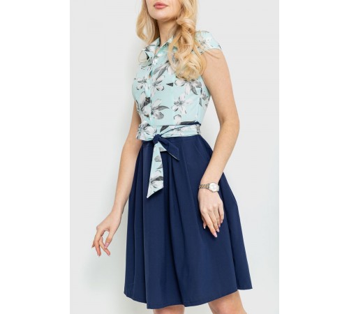 Сукня софт із квітковим принтом, колір синьо-м'ятний, 230R79-3