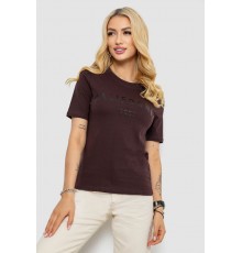 Футболка жіноча з принтом 241R130, колір шоколадний, 241R131