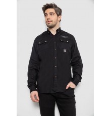Рубашка мужская, цвет черный, 186R01-1