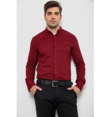 Рубашка мужская с принтом, цвет бордовый, 214R7365