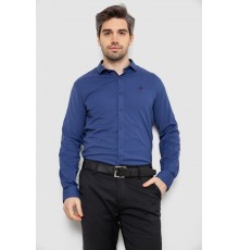 Рубашка мужская однотонная с принтом, цвет синий, 186R2029