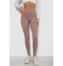 Лосини однотонні в рубчик, колір мокко, 244R312-5