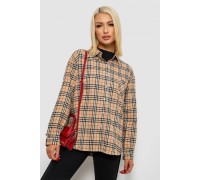 Сорочка жіноча в клітинку, колір бежевий, 244R1070-3
