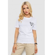 Жіноча футболка з принтом, колір білий, 241R128