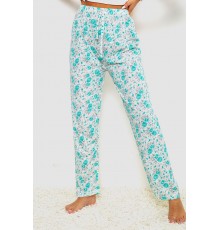 Штани жіночі домашні, колір молочно-бірюзовий, 238R57854