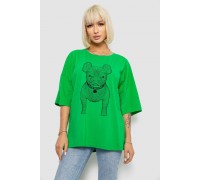 Футболка женская с принтом, цвет зеленый, 244R3008