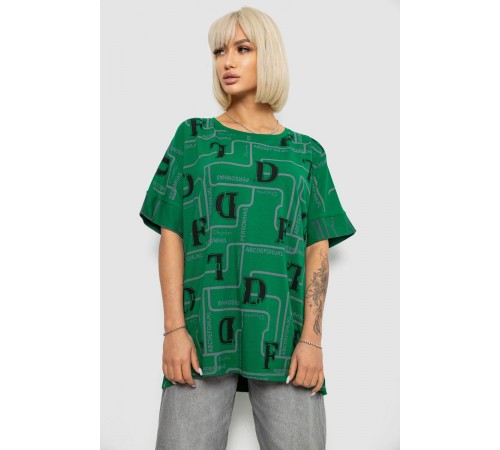 Футболка жіноча з принтом, колір зелений, 244R4016