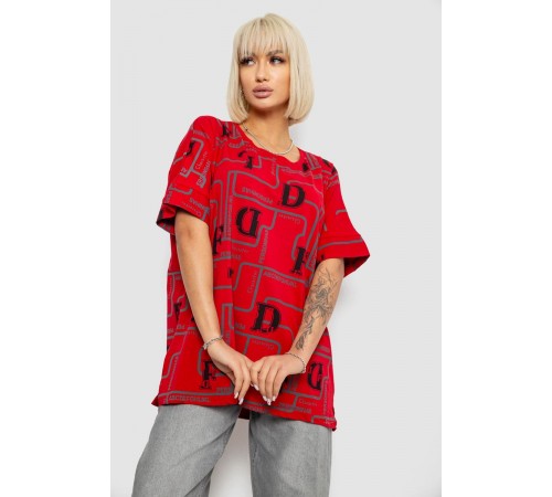 Футболка жіноча з принтом, колір червоний, 244R4016