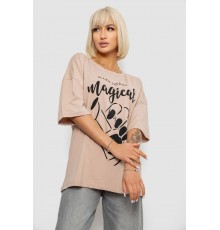 Футболка жіноча з принтом, колір бежевий, 244R6005