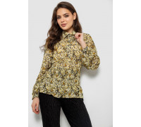 Блуза женская с принтом шифоновая, цвет оливковый, 230R1502-3