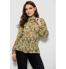 Блуза женская с принтом шифоновая, цвет оливковый, 230R1502-3
