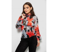 Блуза женская с принтом шифоновая, цвет красный, 230R1502-4