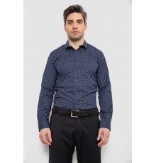 Сорочка чоловіча однотонна з принтом, колір синій, 186R2082