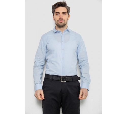 Рубашка мужская однотонная, цвет голубой, 186R2013
