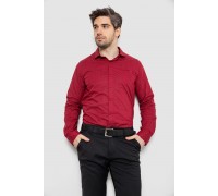 Рубашка мужская однотонная с принтом, цвет бордовый, 186R2008