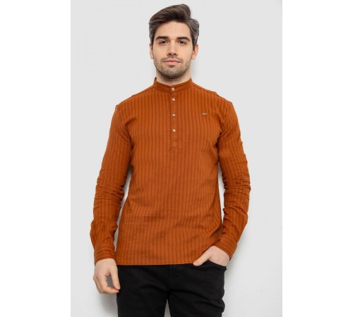 Рубашка мужская однотонная с принтом, цвет коричневый, 186R2077