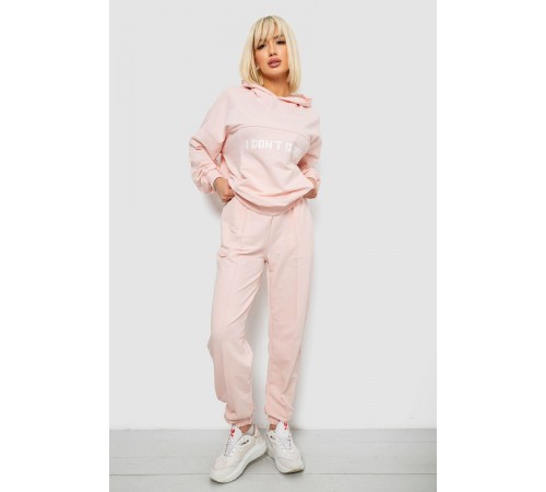 Спортивний костюм жіночий з принтом, колір пудровий, 244R1059AG