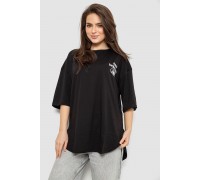 Футболка жіноча з принтом, колір чорний, 244R2030