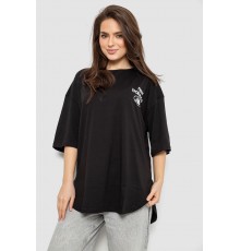 Футболка жіноча з принтом, колір чорний, 244R2030