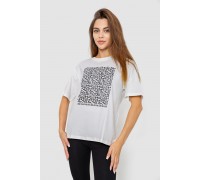 Футболка женская с принтом, цвет молочный, 102R5258