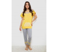 Пижама женская с принтом, цвет желтый, 243R1600-032