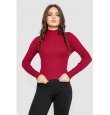 Водолазка жіноча в рубчик, колір бордовий, 214R91306