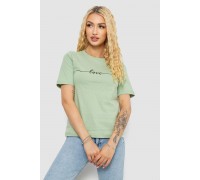 Футболка жіноча з принтом, колір оливковий, 241R133