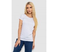 Футболка женская однотонная, цвет белый, 244R2206