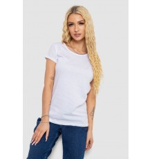 Футболка жіноча однотонна, колір білий, 244R2206