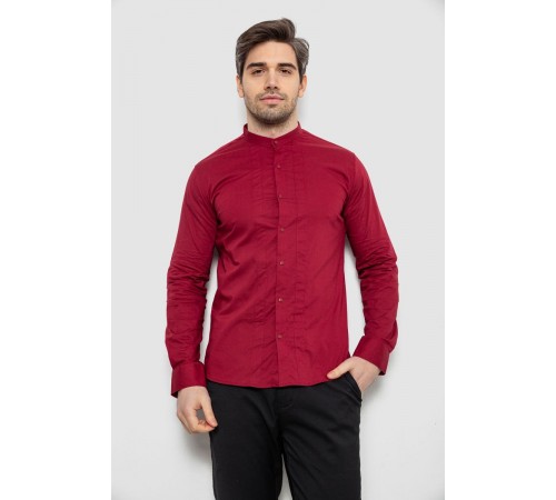 Рубашка мужская однотонная, цвет бордовый, 186R2033