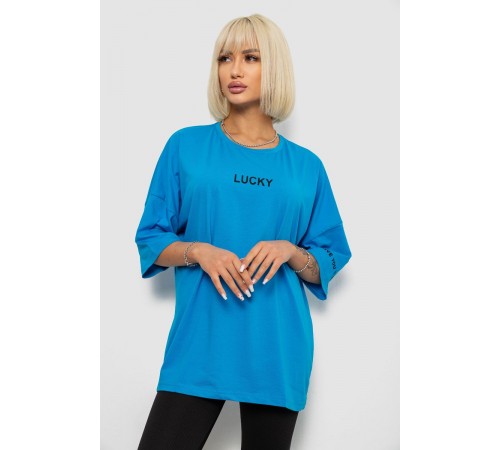 Футболка жіноча з принтом, колір блакитний, 244R2019