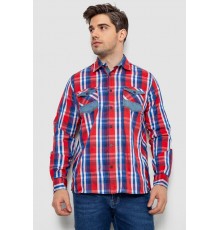 Рубашка мужская в клеточку, цвет красный, 214R0746