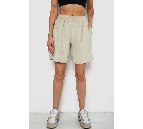 Шорти жіночі велюрові, колір оливковий, 238R106