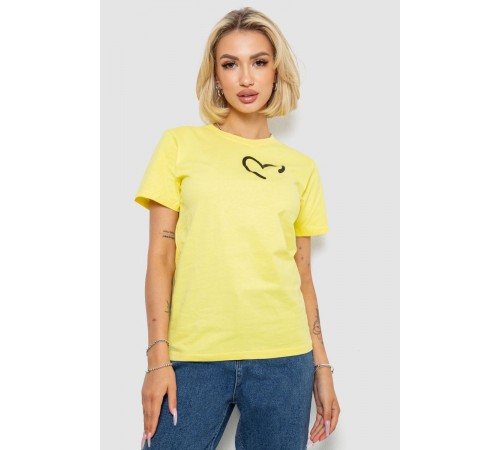 Футболка жіноча з принтом, колір жовтий, 238R57384-1