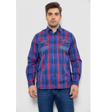 Рубашка мужская в клеточку, цвет синий, 214R0746