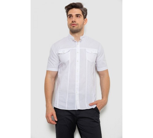 Рубашка мужская однотонная, цвет белый, 214R6917-2