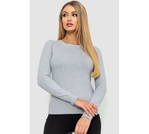 Кофта женский однотонный повседневный, цвет светло-серый, 244R2033