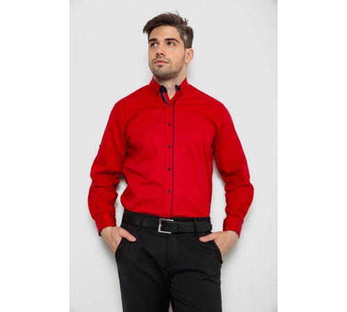 Рубашка мужская с принтом, цвет красный, 214R16111-1