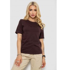 Футболка жіноча з принтом, колір шоколадний, 241R1833