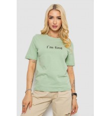 Футболка жіноча з принтом, колір оливковий, 241R1833