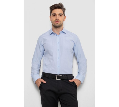 Рубашка мужская с длинным рукавом, цвет голубой, 214R839
