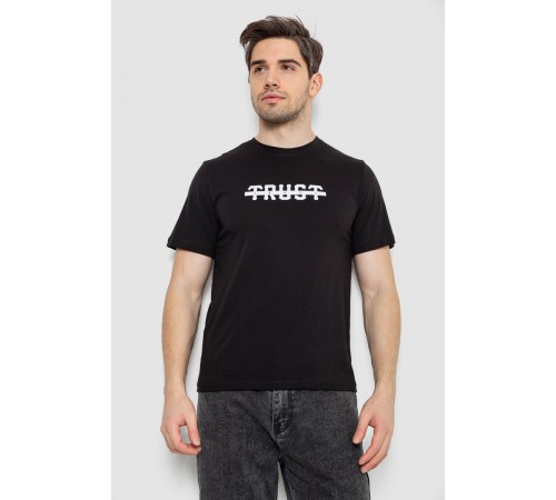 Футболка мужская с принтом, цвет черный, 241R1902