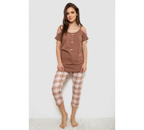 Пижама женская, цвет коричневый, 243R1602-014