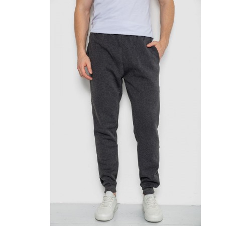 Спортивні штани чоловічі на флісі, колір темно-сірий, 244ROP09