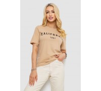 Футболка жіноча з принтом 241R130, колір бежевий, 241R131